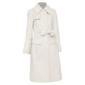 Gucci 2004 White Alpaca Wool Bow Trench Coat